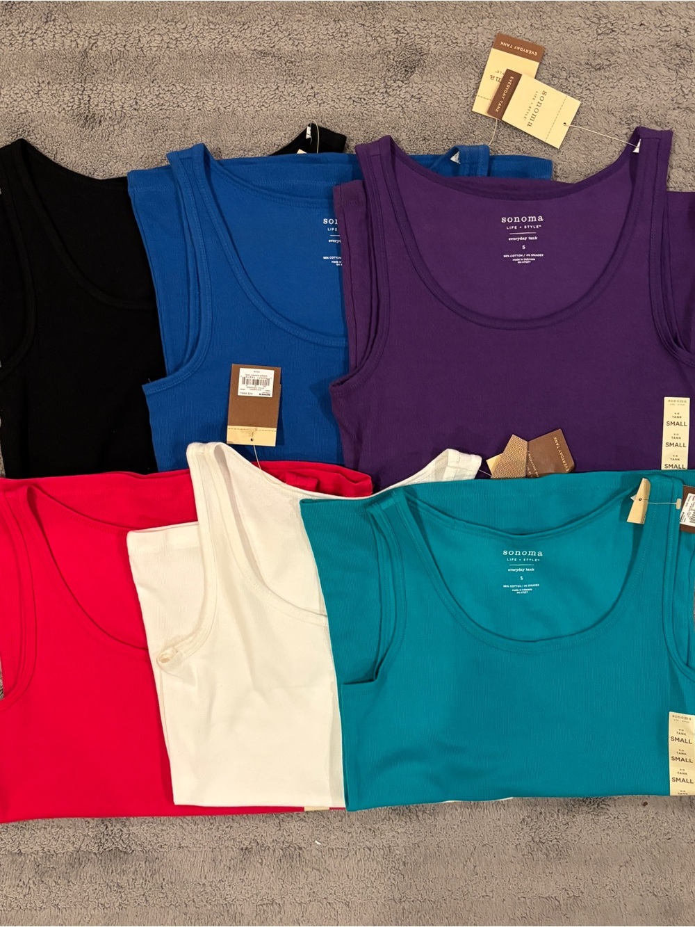 Sonoma Women’s Scoop Neck Tank Top - Brand new, Set of 6, Size S
